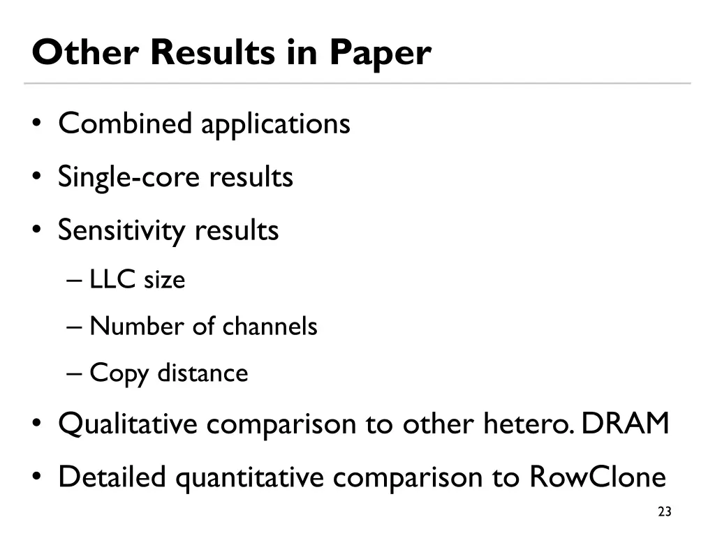 other results in paper