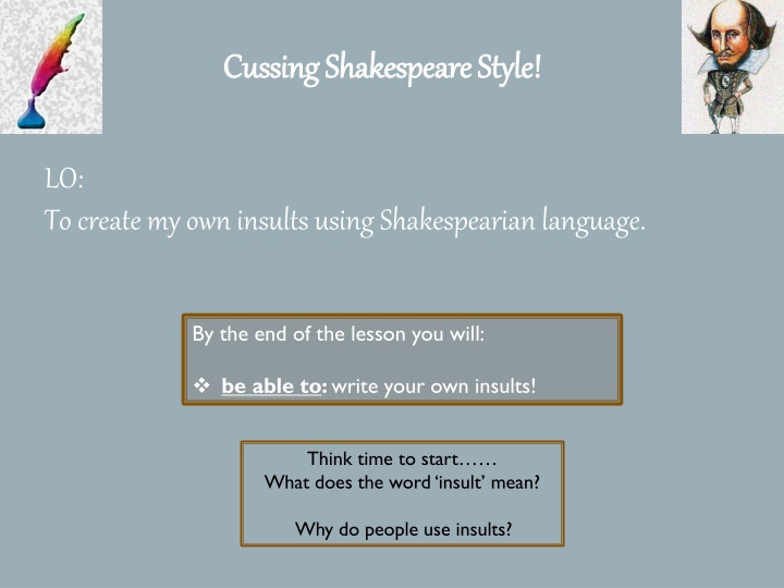 cussing shakespeare style cussing shakespeare