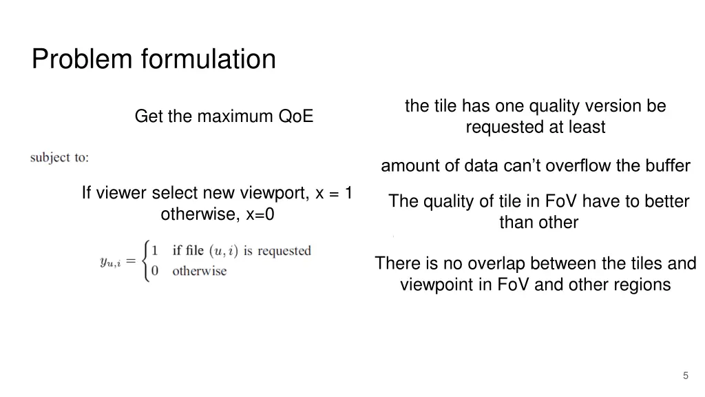 problem formulation