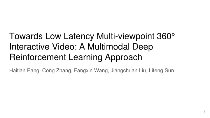 towards low latency multi viewpoint