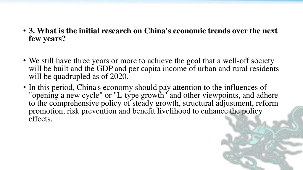 3 what is the initial research on china