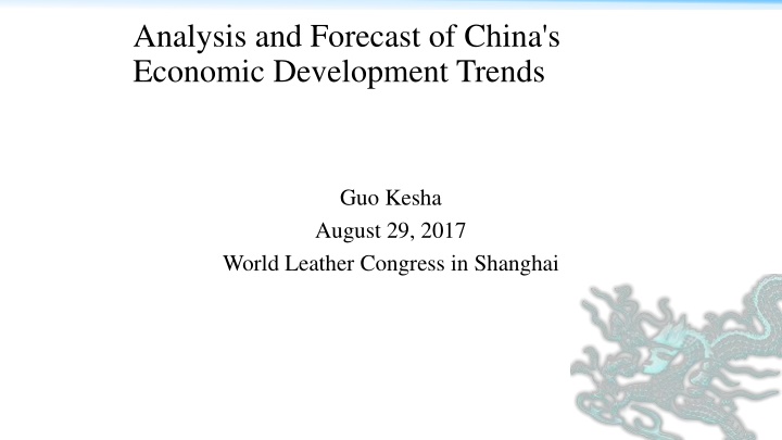 analysis and forecast of china s economic