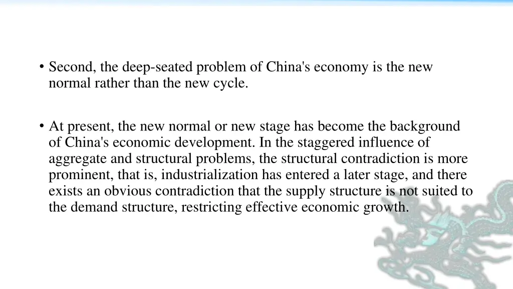 second the deep seated problem of china s economy