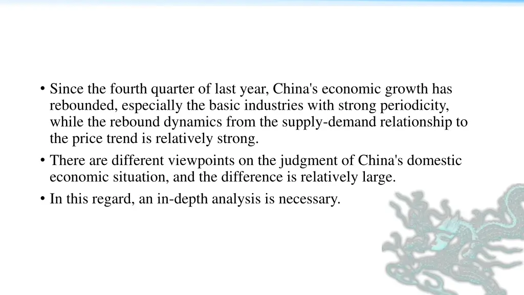 since the fourth quarter of last year china