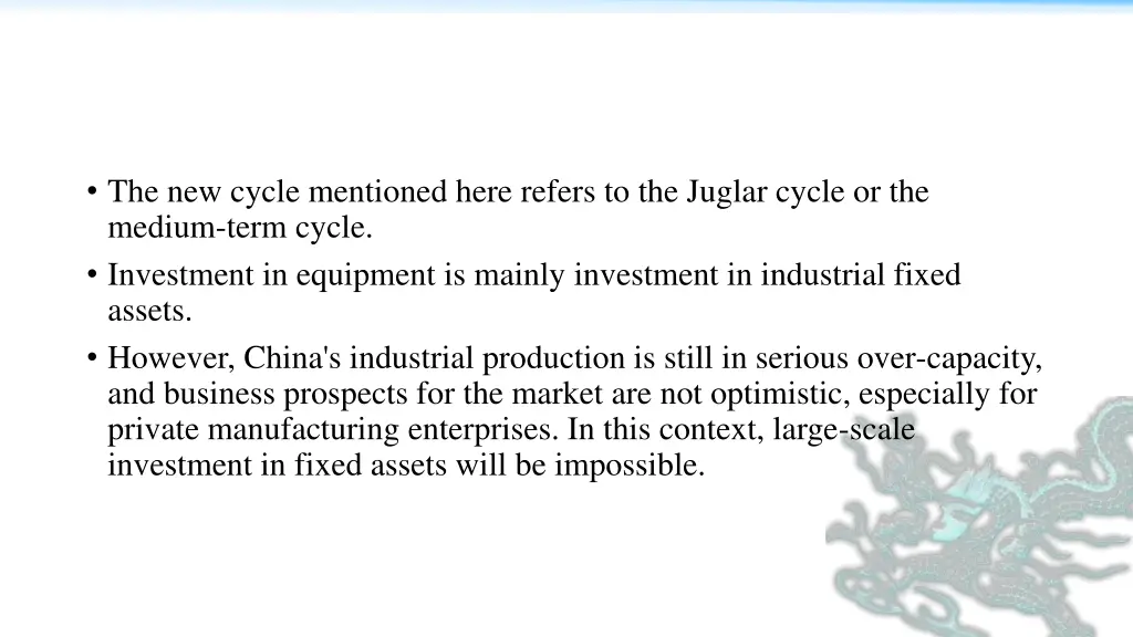 the new cycle mentioned here refers to the juglar