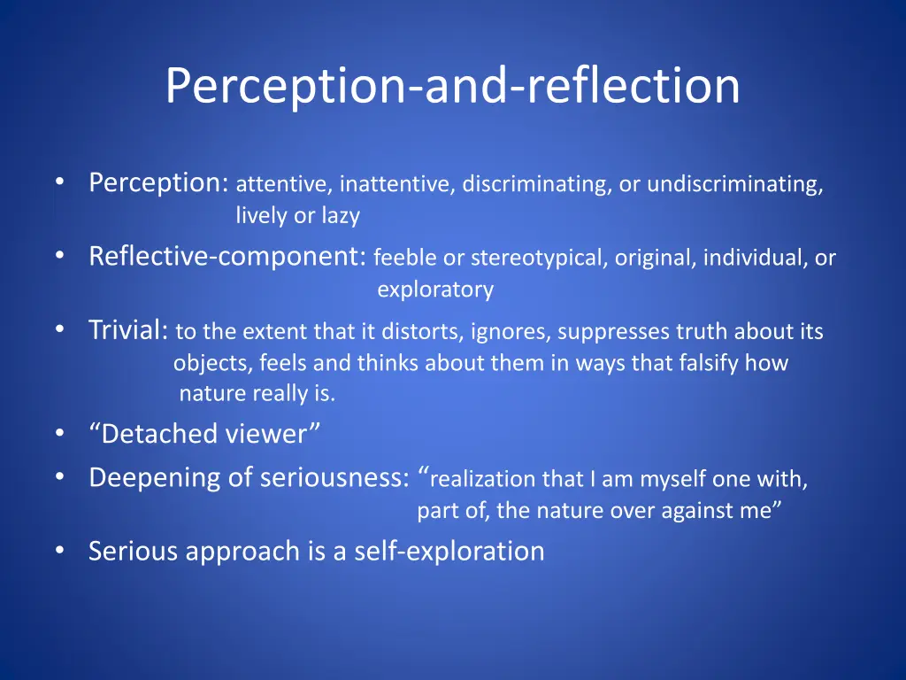 perception and reflection