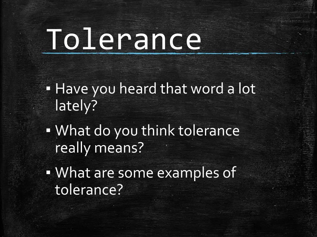 tolerance 1