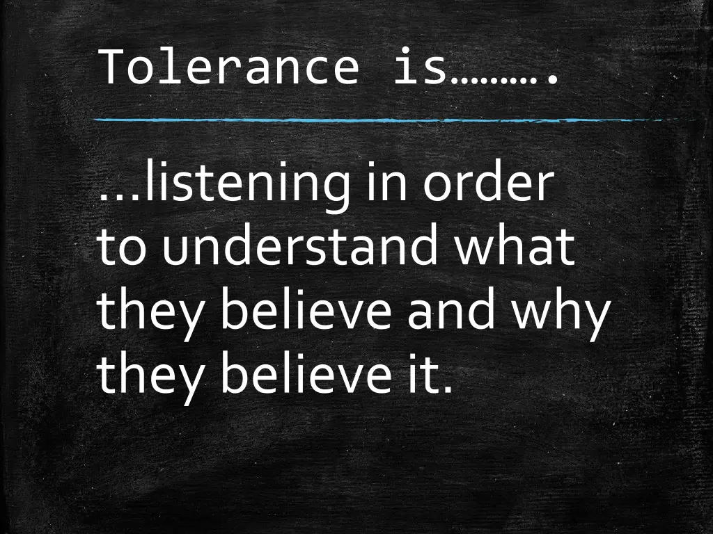 tolerance is