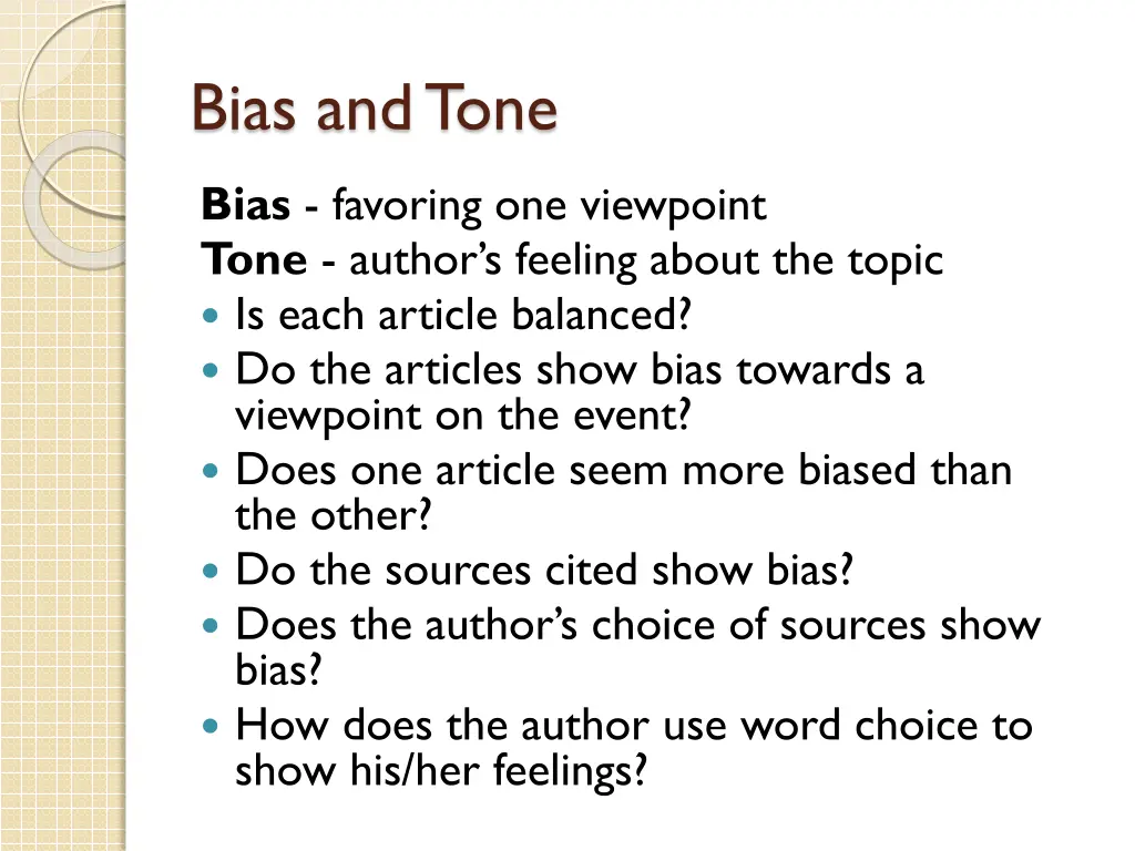 bias and tone