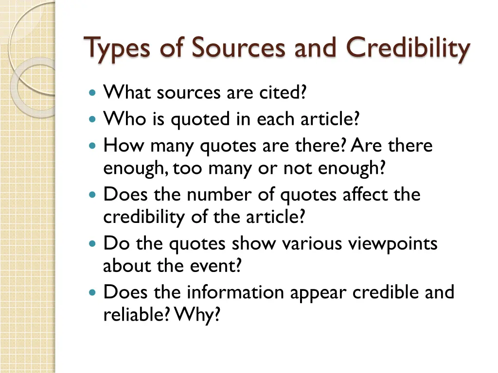 types of sources and credibility