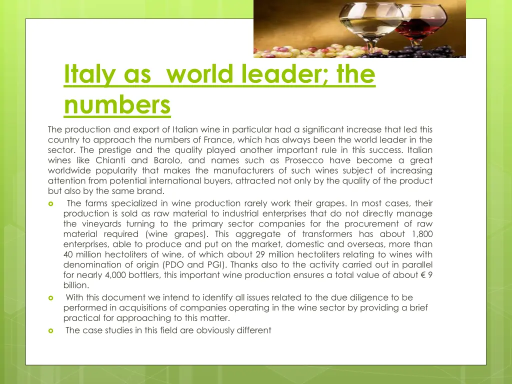 italy as world leader the numbers