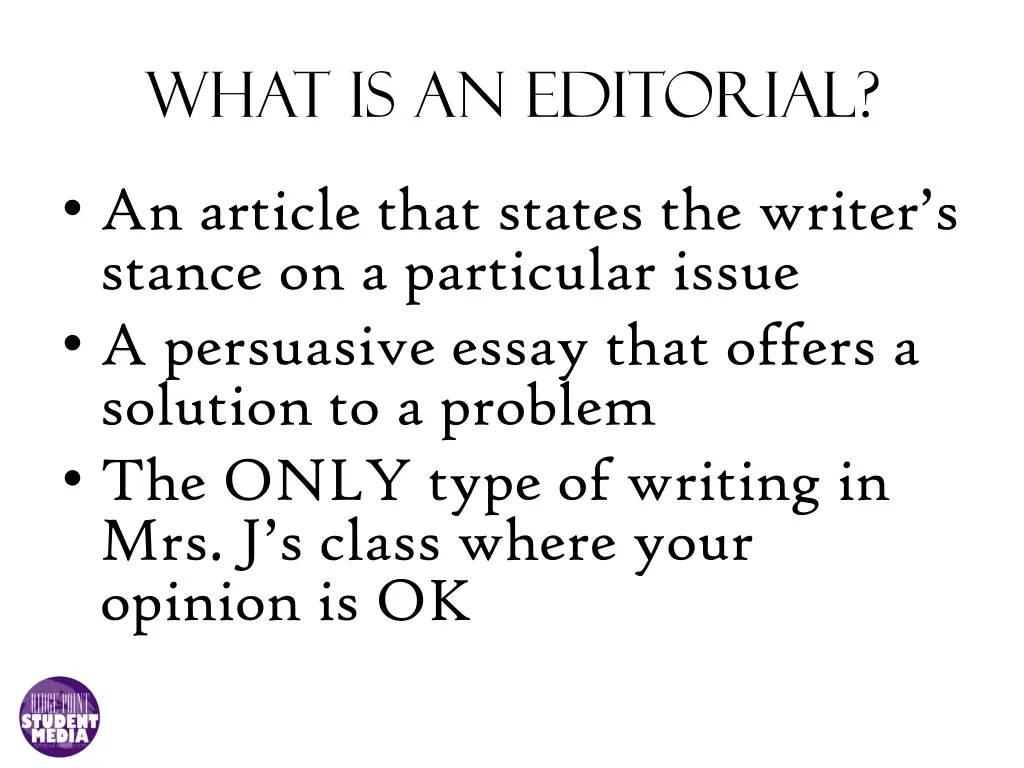 what is an editorial