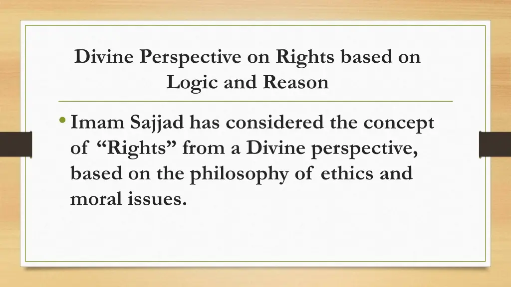 divine perspective on rights based on logic