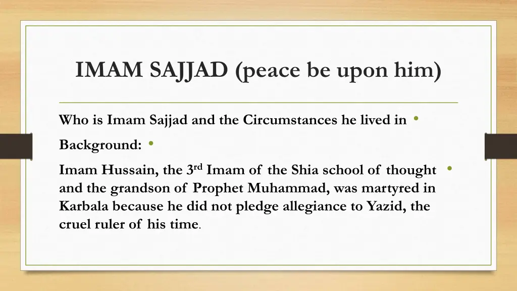 imam sajjad peace be upon him