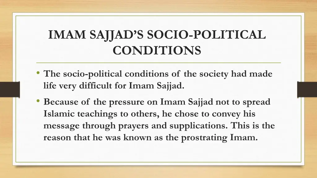 imam sajjad s socio political conditions