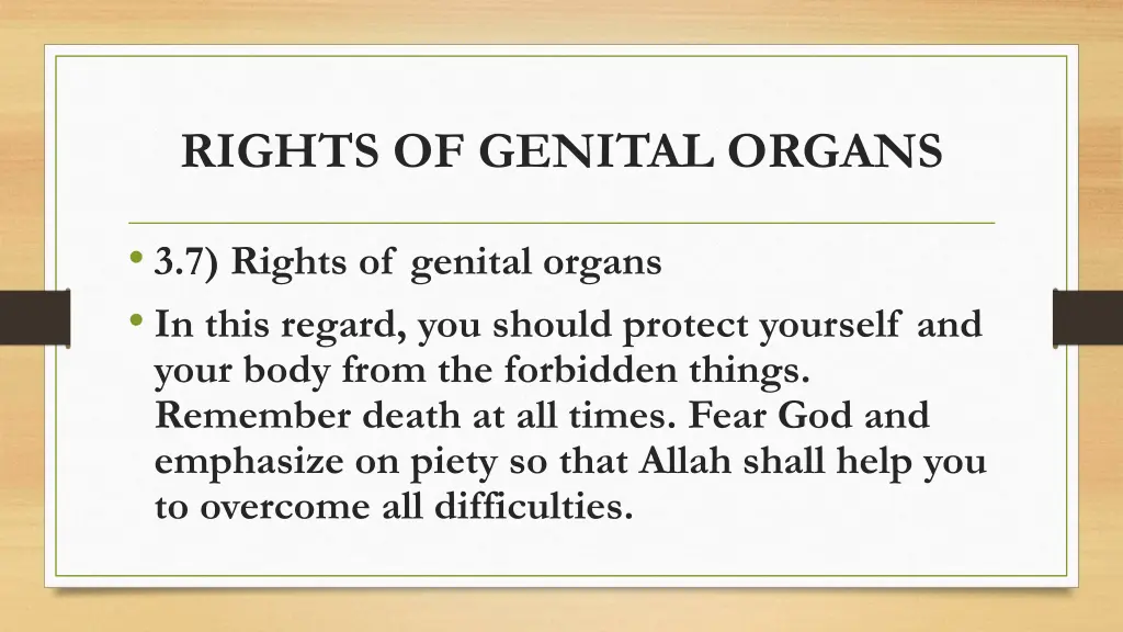 rights of genital organs