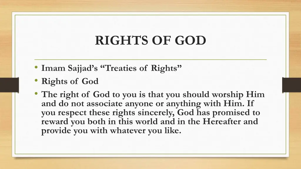 rights of god