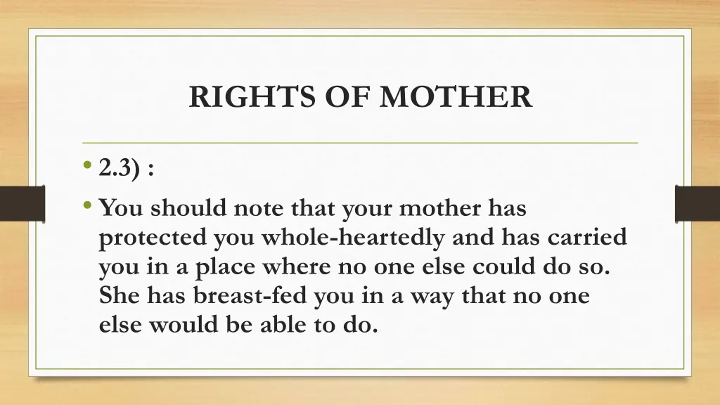 rights of mother