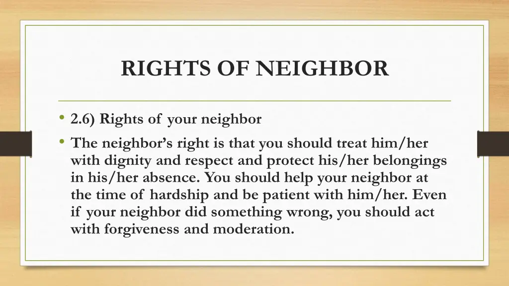 rights of neighbor