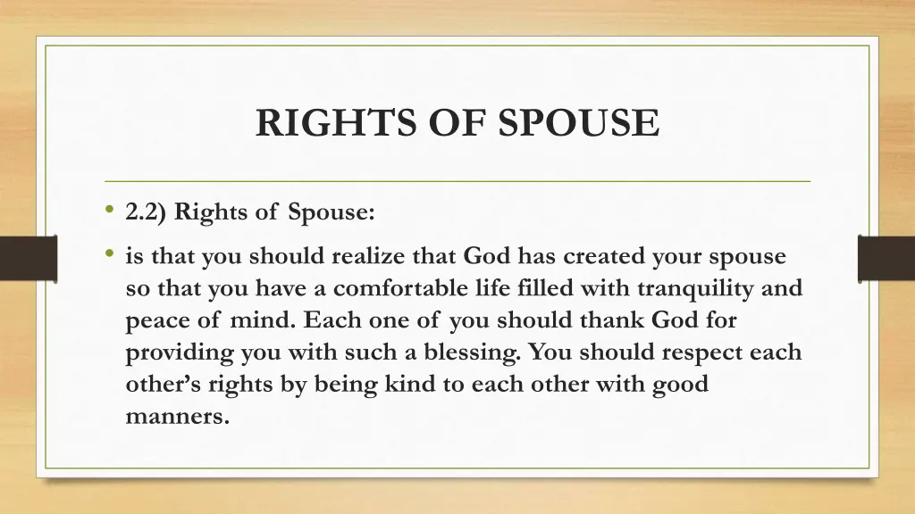 rights of spouse