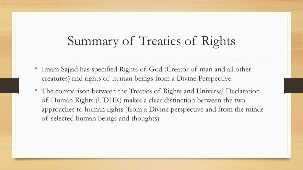 summary of treaties of rights