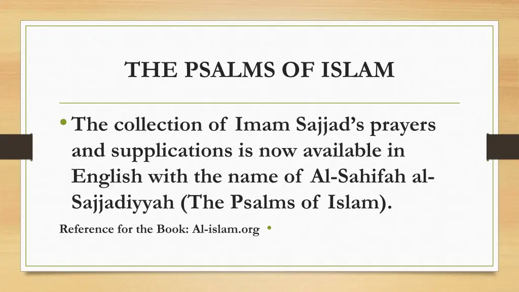 the psalms of islam