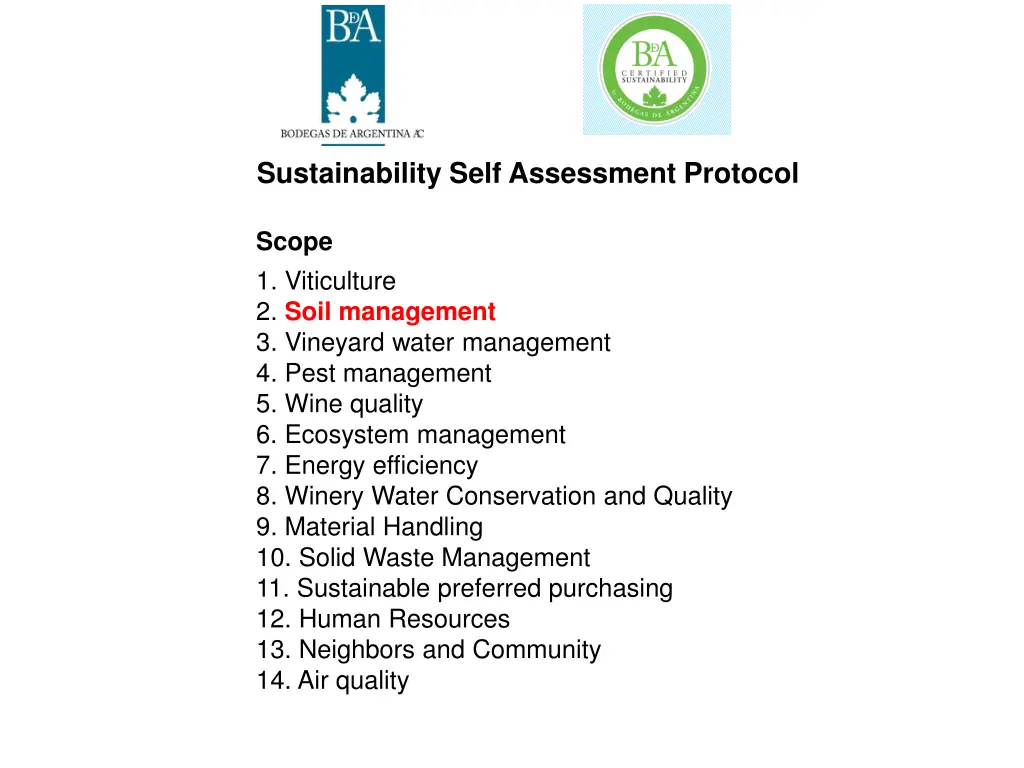 sustainability self assessment protocol