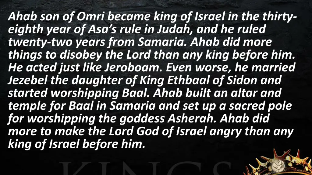 ahab son of omri became king of israel