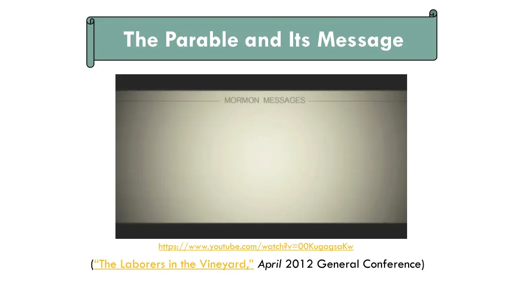 the parable and its message 1