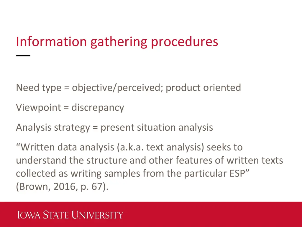 information gathering procedures