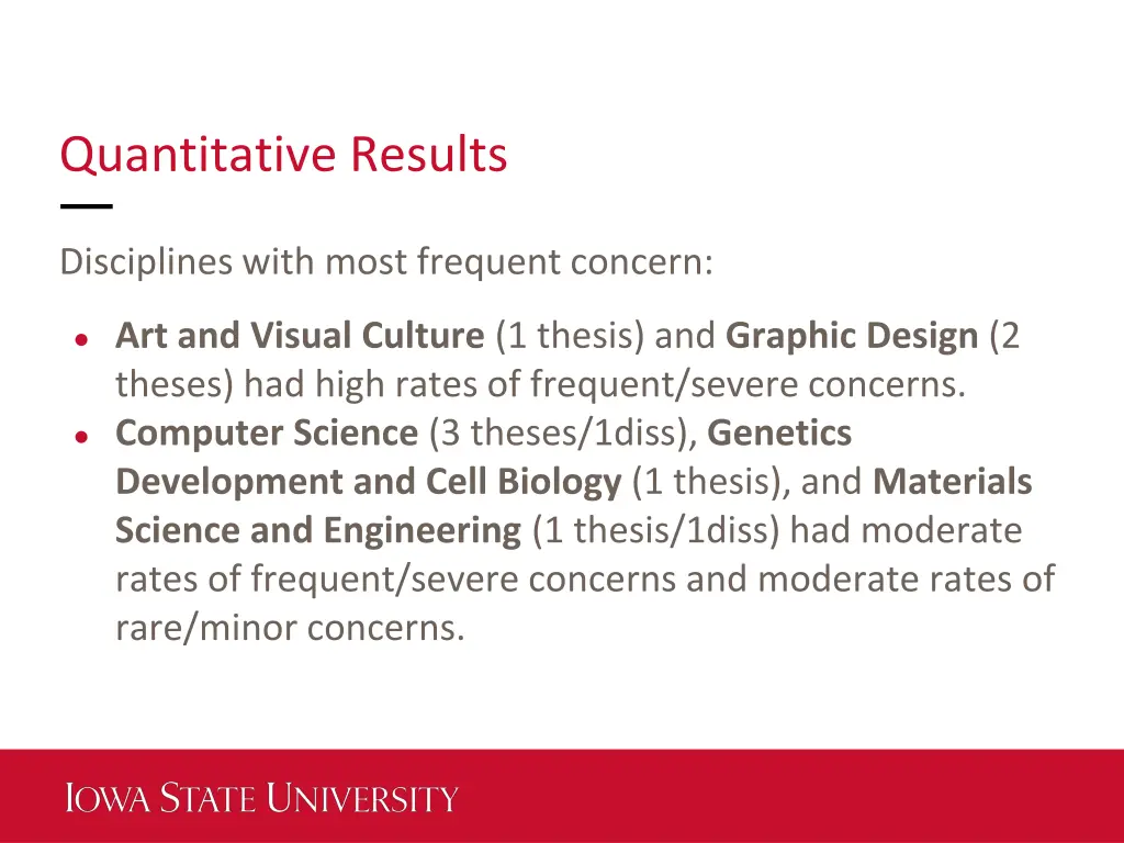 quantitative results