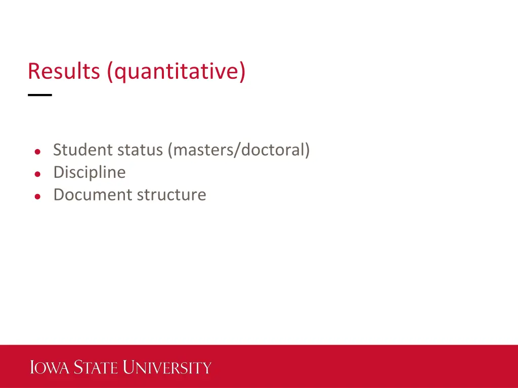 results quantitative