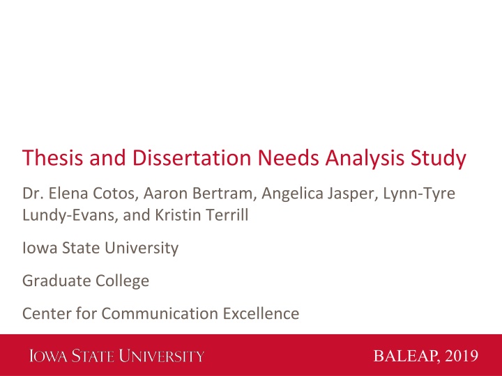 thesis and dissertation needs analysis study