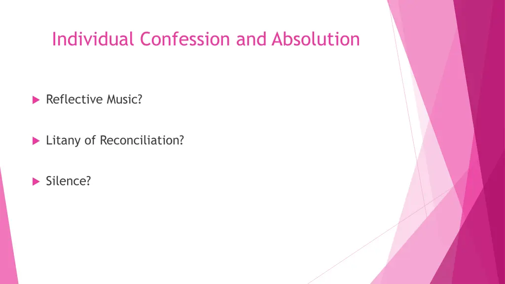 individual confession and absolution