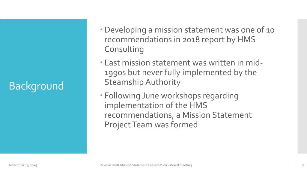 developing a mission statement