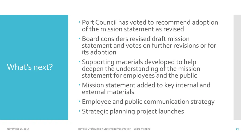 port council has voted to recommend adoption