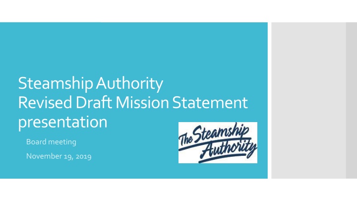 steamship authority revised draft mission