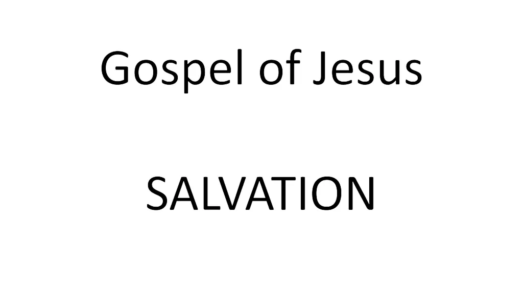 gospel of jesus