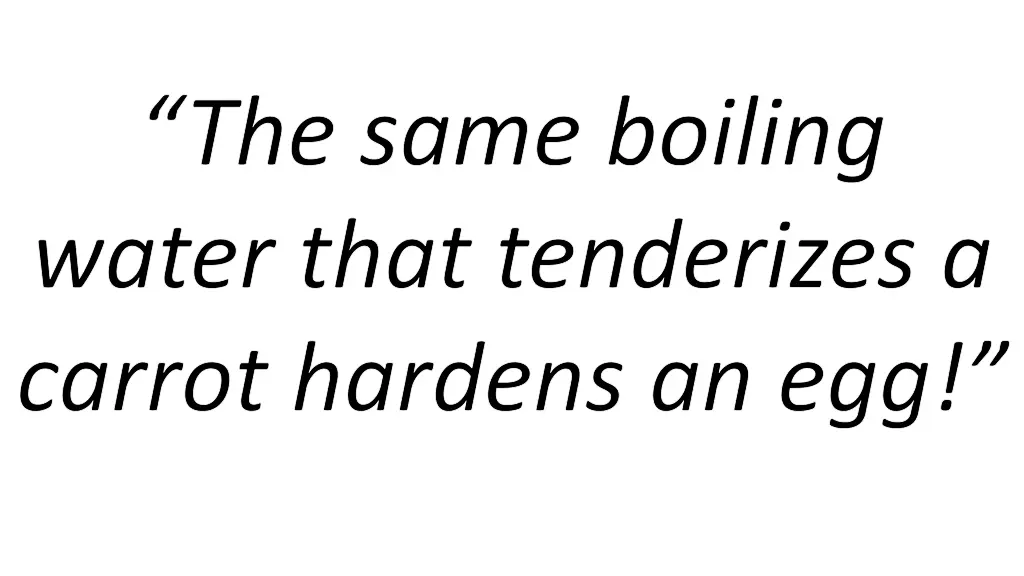 the same boiling water that tenderizes a carrot