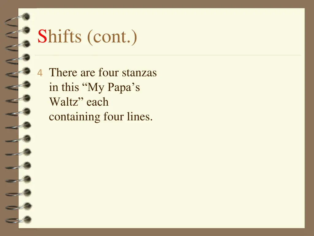 shifts cont