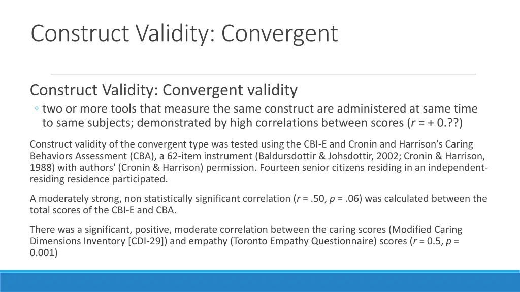 construct validity convergent