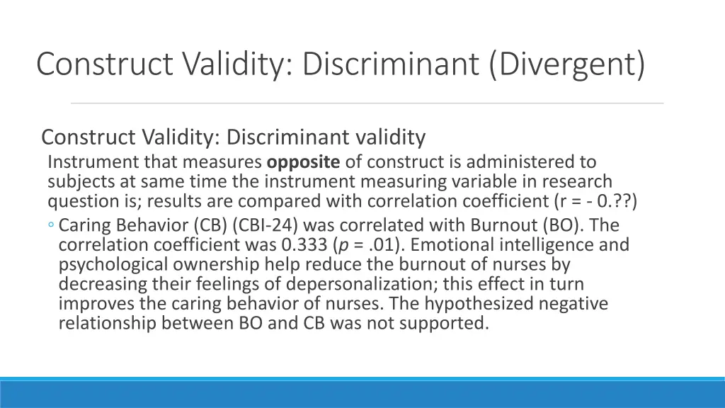 construct validity discriminant divergent