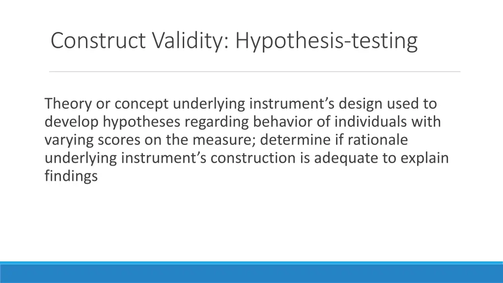 construct validity hypothesis testing