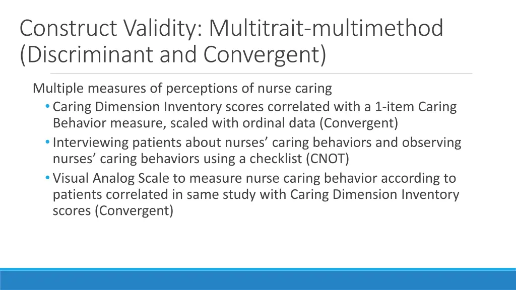 construct validity multitrait multimethod