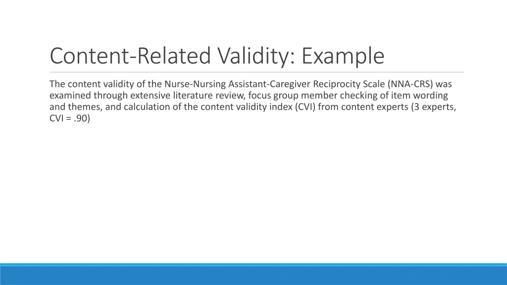 content related validity example