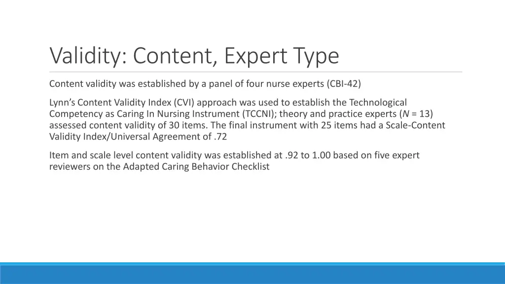 validity content expert type