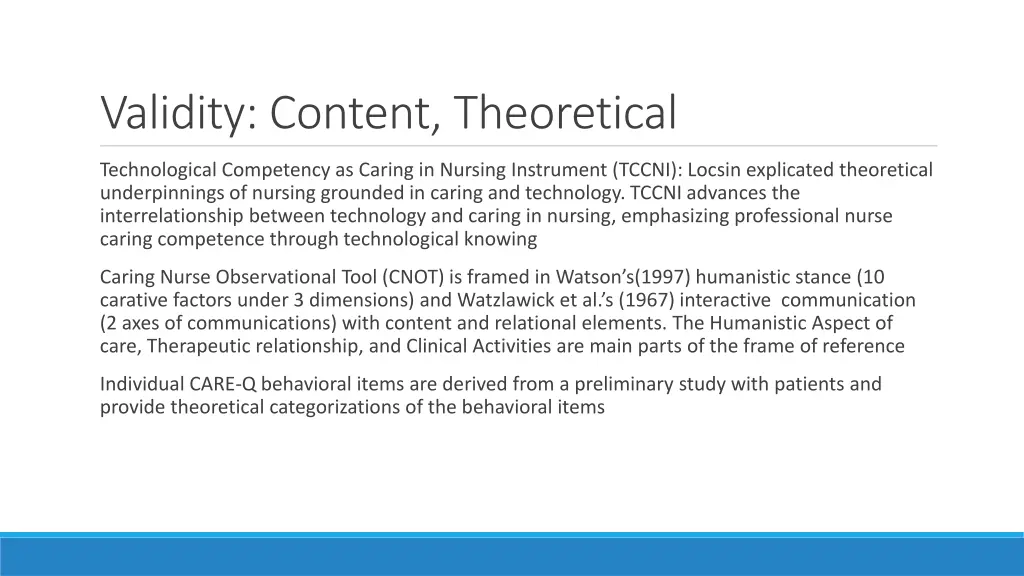 validity content theoretical 1