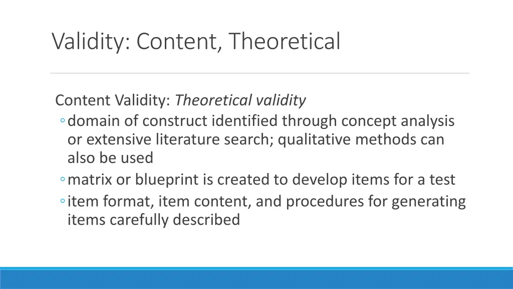 validity content theoretical