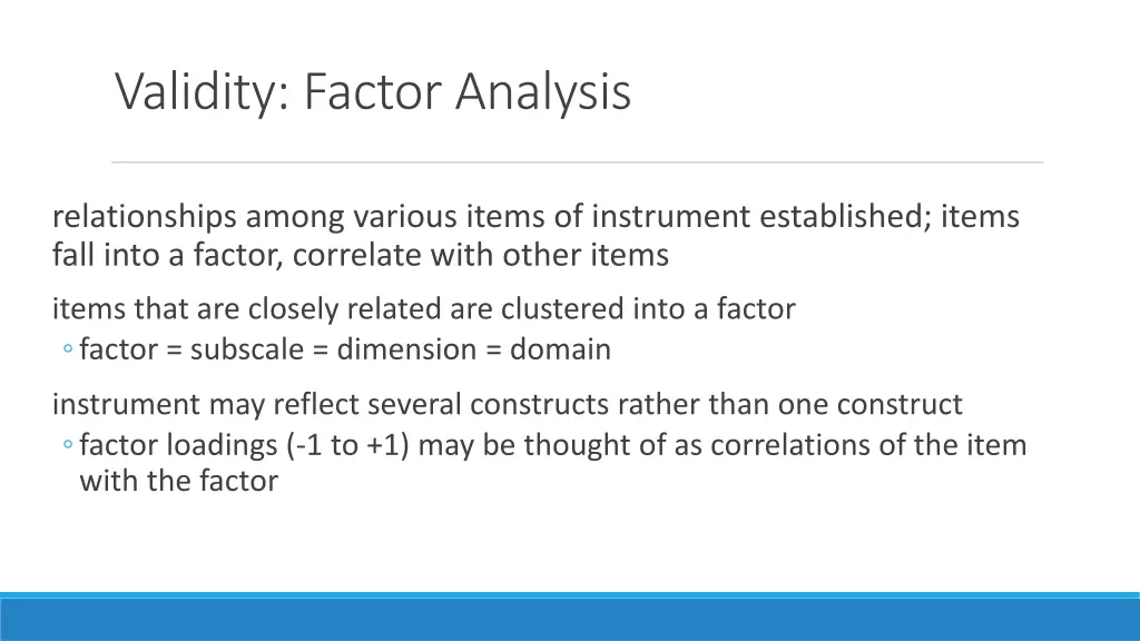 validity factor analysis