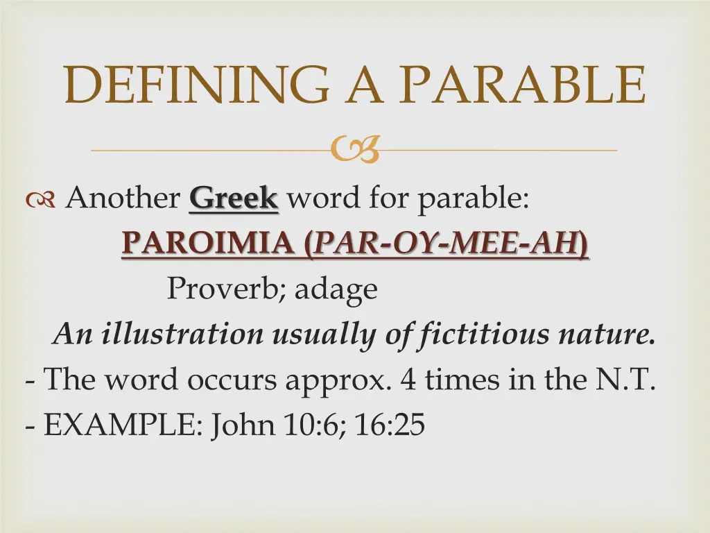 defining a parable 2